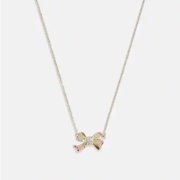 Coach Pave Bow Necklace - Picture 1 of 4